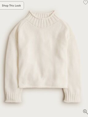 J.Crew 2025 Rollneck Sweater Ivory Size M Classic Cotton Pullover